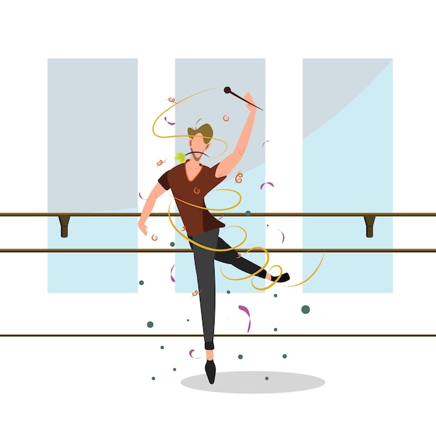 Ilustración de vector de hombre de ballet