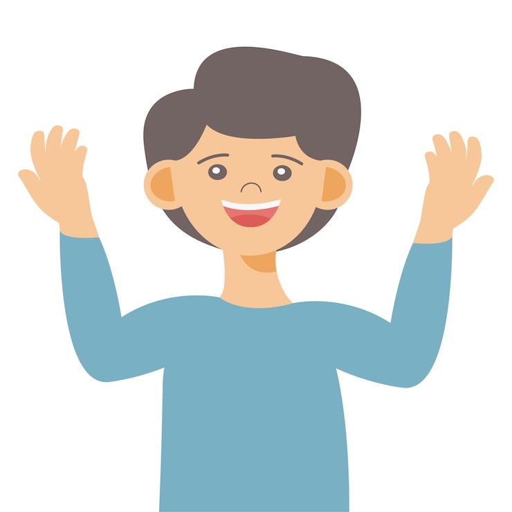 Ilustración de vector de hombre feliz con estilo de diseño plano