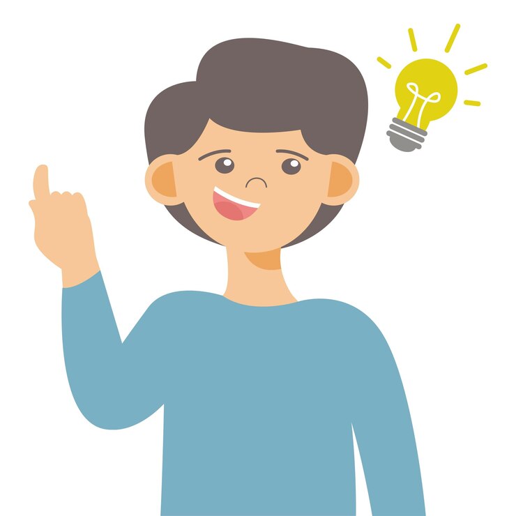 Ilustración de vector de hombre obtener idea con estilo de diseño plano