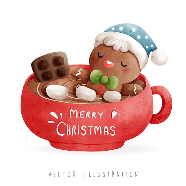 Ilustración de vector de hombre de pan de jengibre de navidad