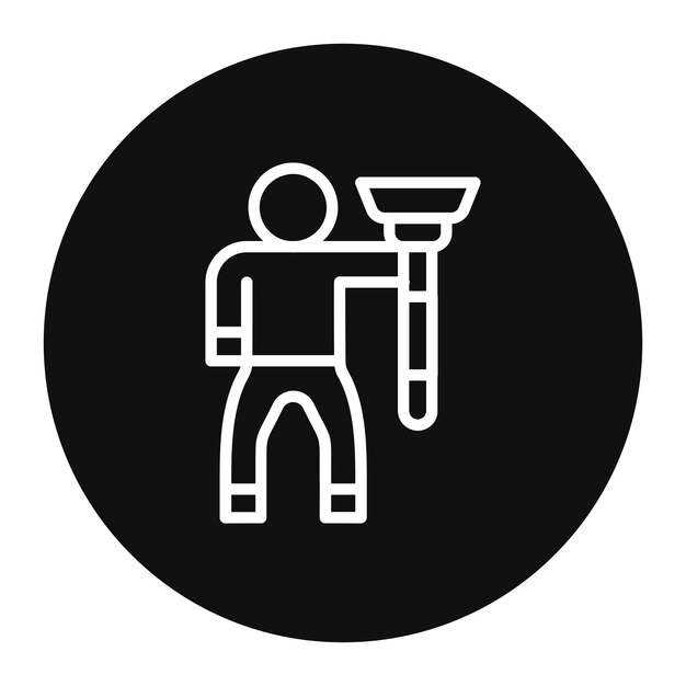 Ilustración del vector del hombre que sostiene el limpiaparabrisas
