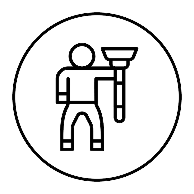 Ilustración del vector del hombre que sostiene el limpiaparabrisas