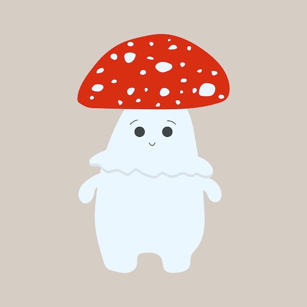 Ilustración de vector de hongo de divertidos dibujos animados