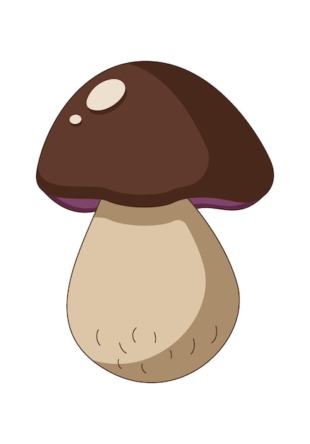 Ilustración de vector de hongo marrón en una ilustración de vector de estilo plano