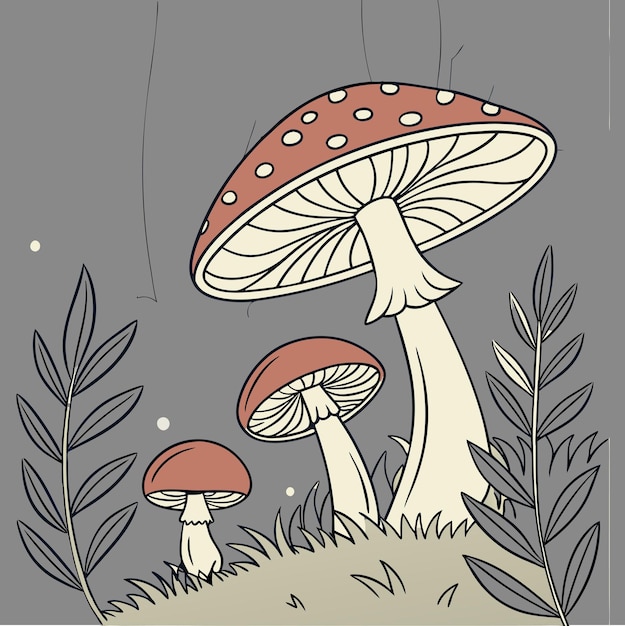 Una ilustración de un vector de hongos