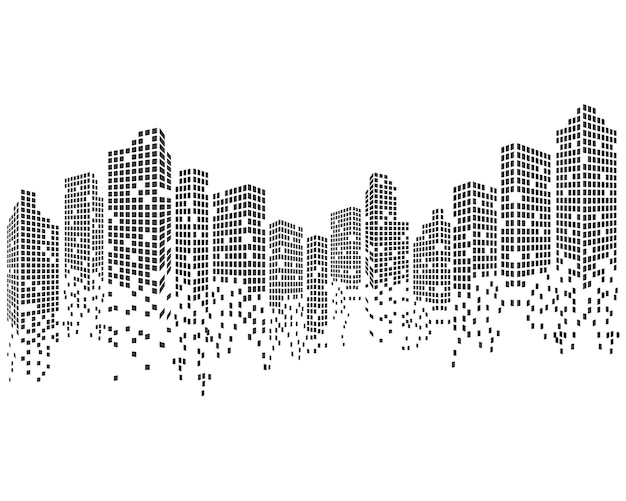 Ilustración de vector de horizonte de ciudad moderna
