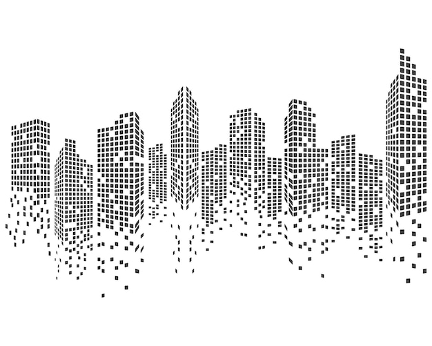 Ilustración de vector de horizonte de ciudad moderna
