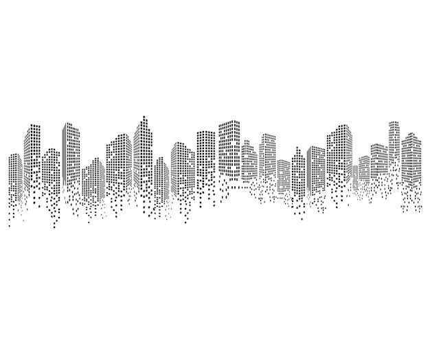 Ilustración de vector de horizonte de ciudad moderna