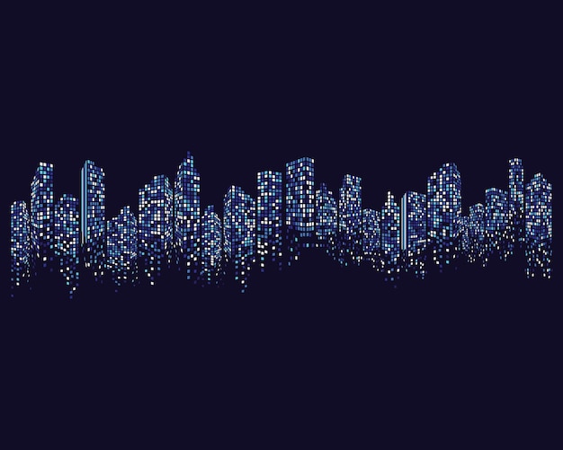 Ilustración de vector de horizonte de ciudad moderna