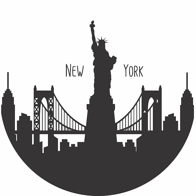 Ilustración de Vector de horizonte de la ciudad de Nueva York