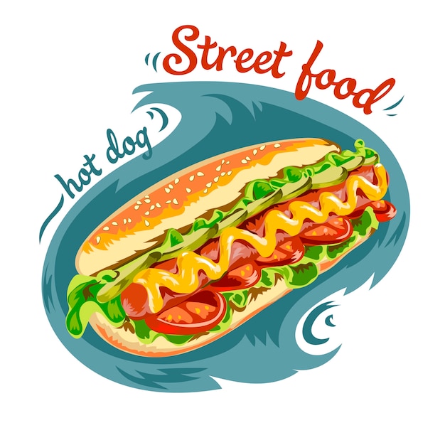 Ilustración de Vector Hot-Dog