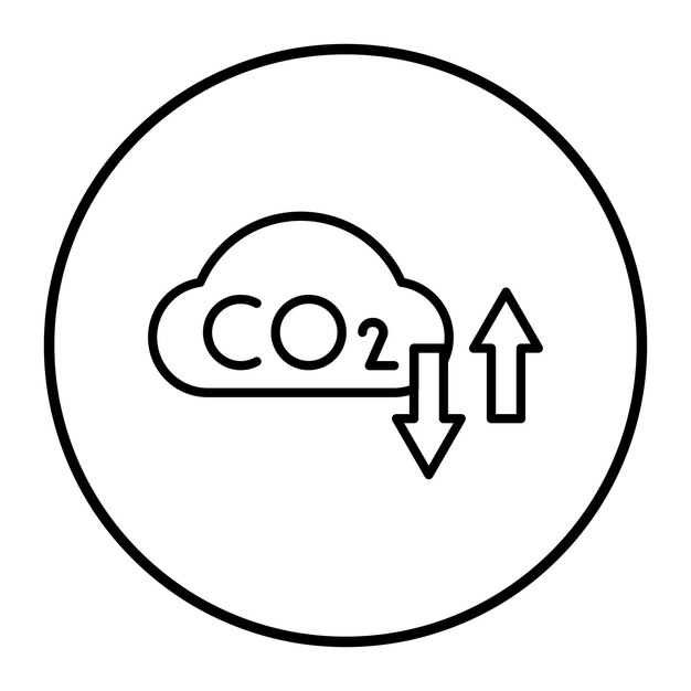 Ilustración del vector de la huella de carbono