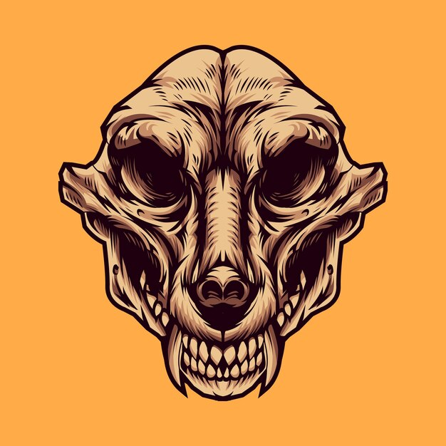 Ilustración del vector de hueso de lobo