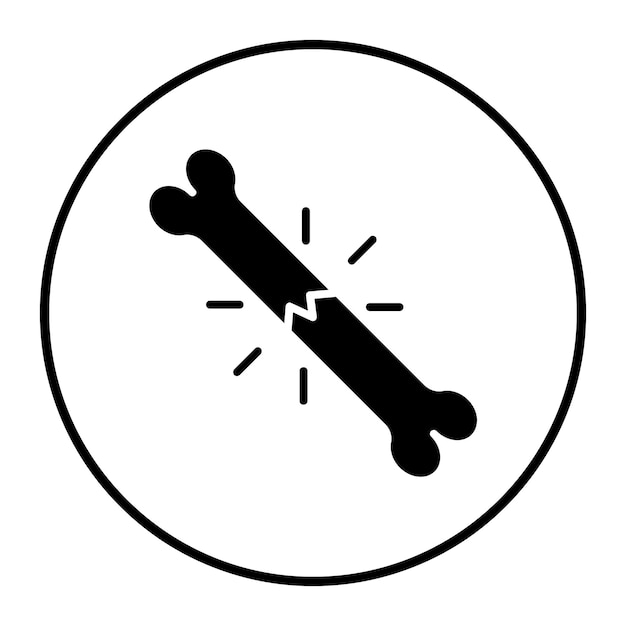 Ilustración del vector del hueso roto