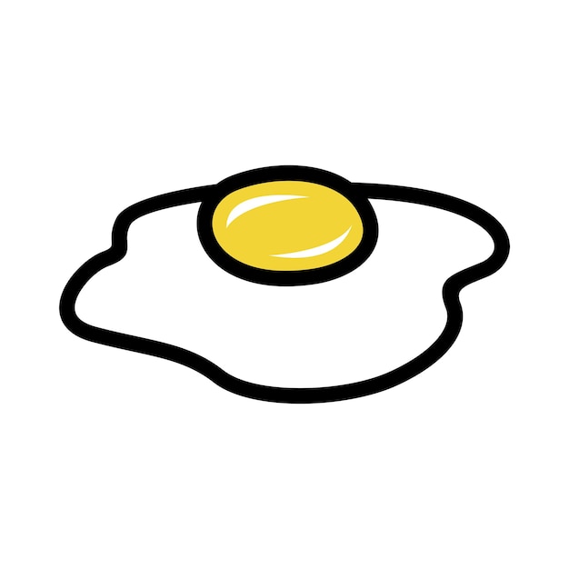 Ilustración de vector de huevo frito de lado soleado