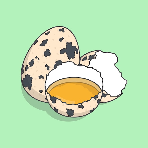 Ilustración de vector de huevos de codorniz. icono plano de huevos de codorniz de pollo