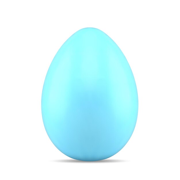 Ilustración de vector de icono 3d de huevo de Pascua brillante azul Producto de nutrición de pollo minimalista