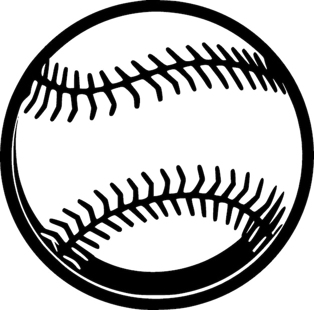 Ilustración de Vector de icono aislado blanco y negro de béisbol