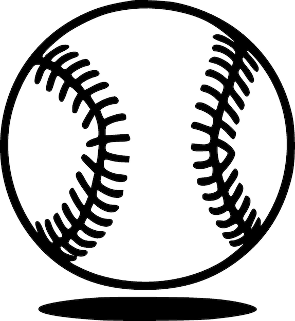 Vector ilustración de vector de icono aislado blanco y negro de béisbol