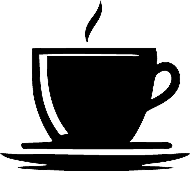 Ilustración de Vector de icono aislado blanco y negro de café