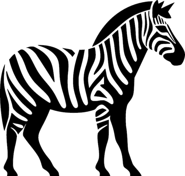 Vector ilustración de vector de icono aislado blanco y negro de cebra