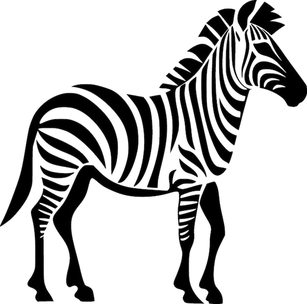 Ilustración de Vector de icono aislado blanco y negro de cebra