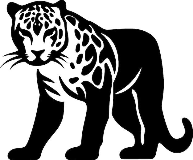 Ilustración de Vector de icono aislado blanco y negro de leopardo