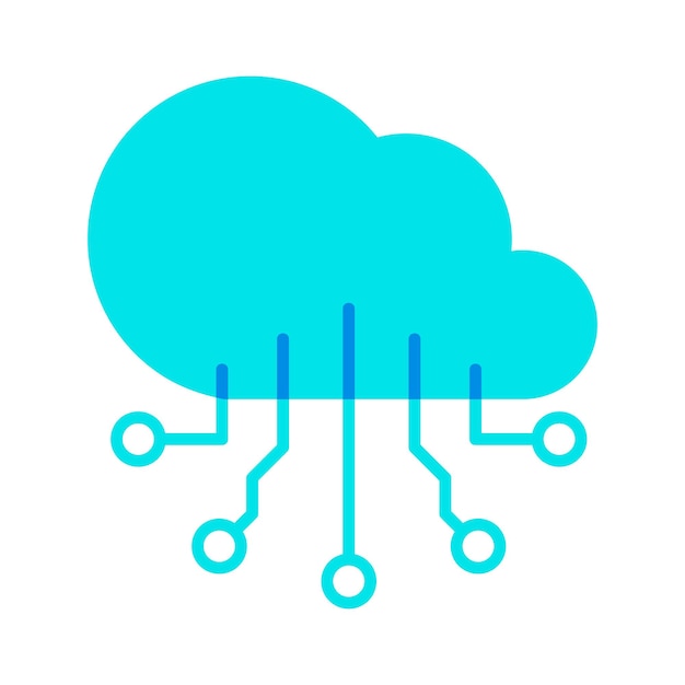 Ilustración de vector de icono de automatización de sistema de circuito de nube
