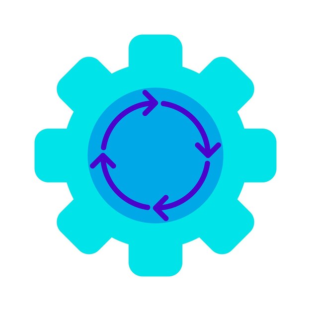 Ilustración de vector de icono de automatización de sistema de proceso de recarga de engranajes