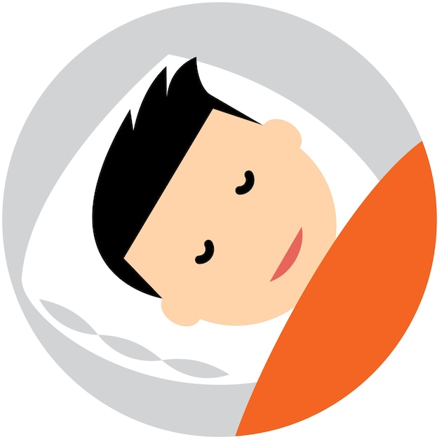 Ilustración de vector de icono de avatar de almohada de sueño cabeza de hombre