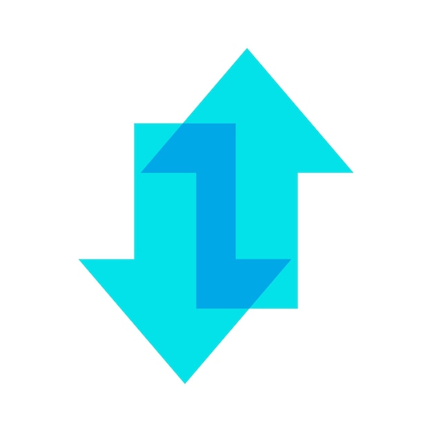 Ilustración de vector de icono azul de descarga de carga de conexión de datos de Internet