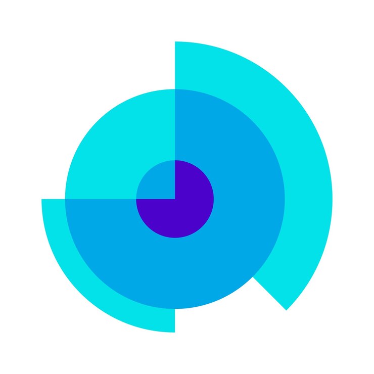 Vector ilustración de vector de icono azul de porcentaje de diagrama circular