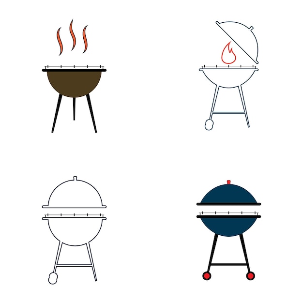 Ilustración de vector de icono de barbacoa