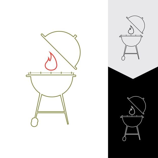 Ilustración de vector de icono de barbacoa