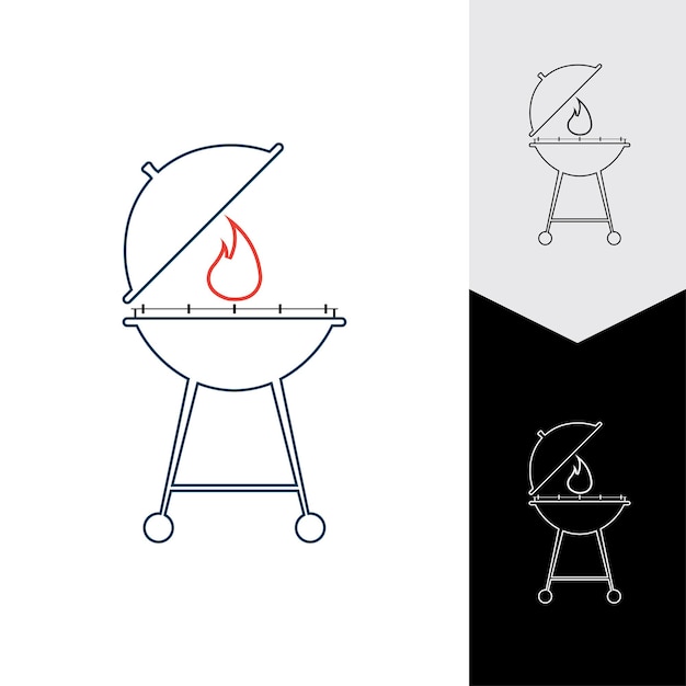 Ilustración de vector de icono de barbacoa