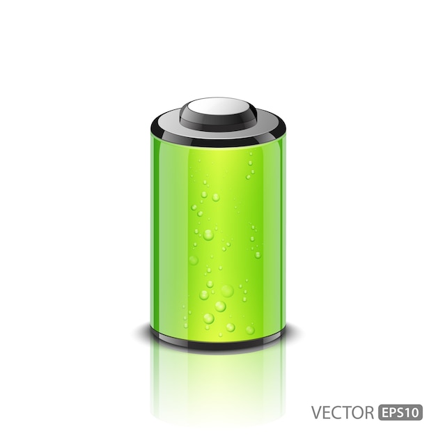 Ilustración de vector de icono de batería verde