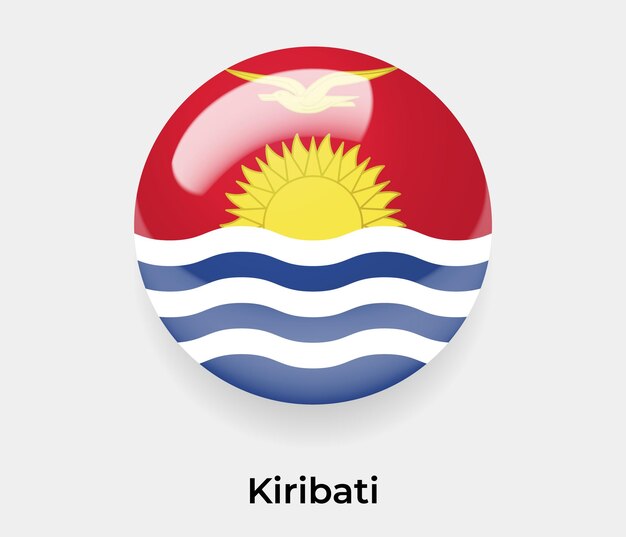 Ilustración de vector de icono de burbuja brillante de bandera de Kiribati