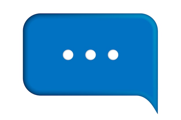Ilustración de vector de icono de burbuja de chat 3d símbolo de diálogo de estilo aislado de fondo