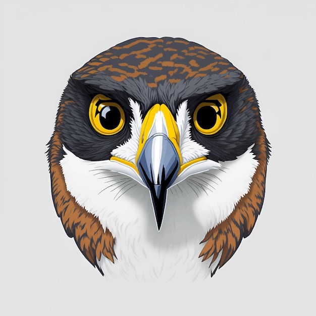 Vector ilustración de vector de icono de cabeza de pájaro hobby eurasiático lindo creativo