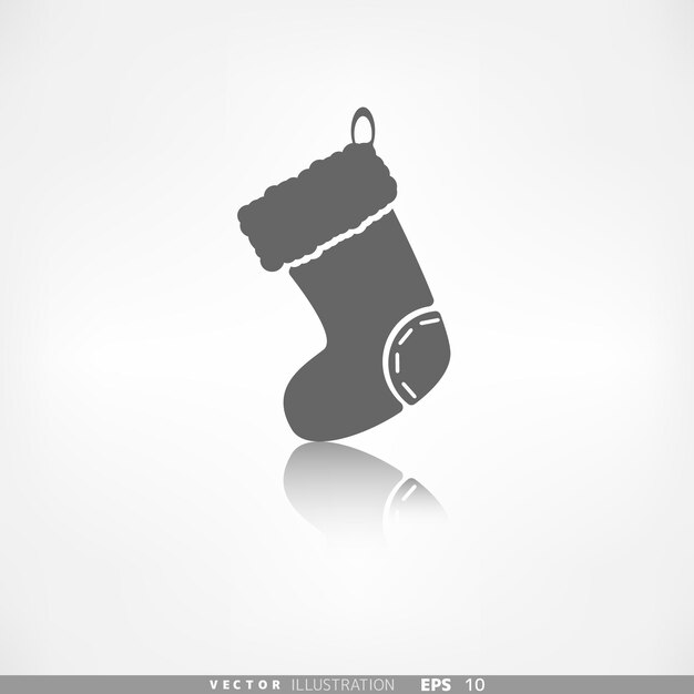 Ilustración de vector de icono de calcetines de Navidad