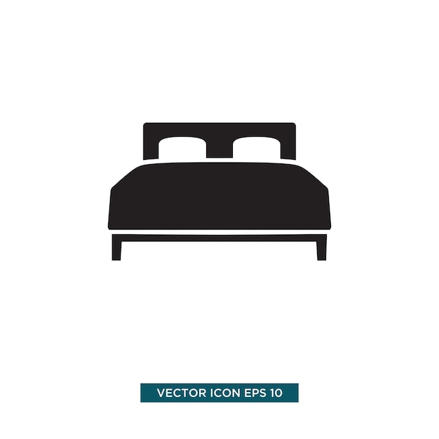 Ilustración de vector de icono de cama