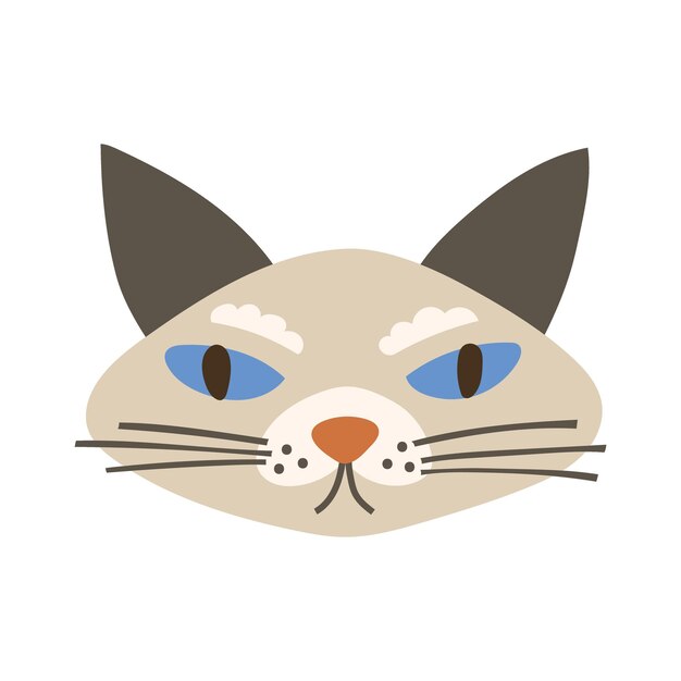 Ilustración de Vector de icono de cara de gato