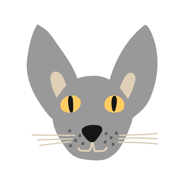 Ilustración de vector de icono de cara de gato