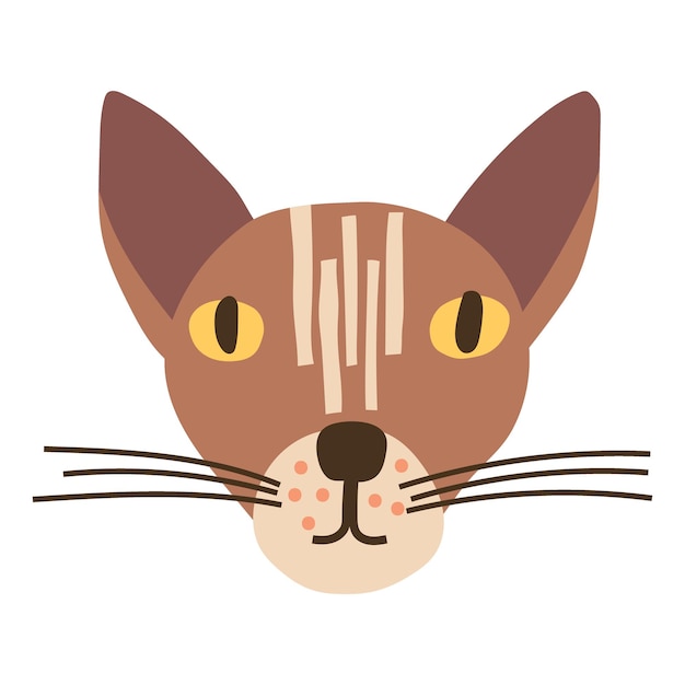 Vector ilustración de vector de icono de cara de gato