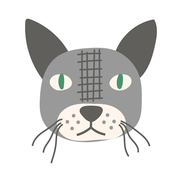 Ilustración de vector de icono de cara de gato