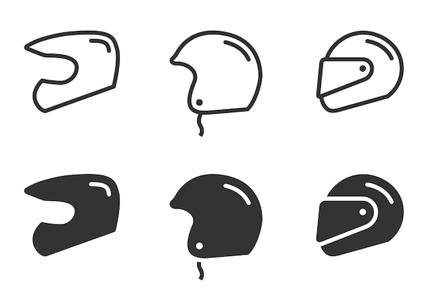 Ilustración de vector de icono de casco de motocicleta