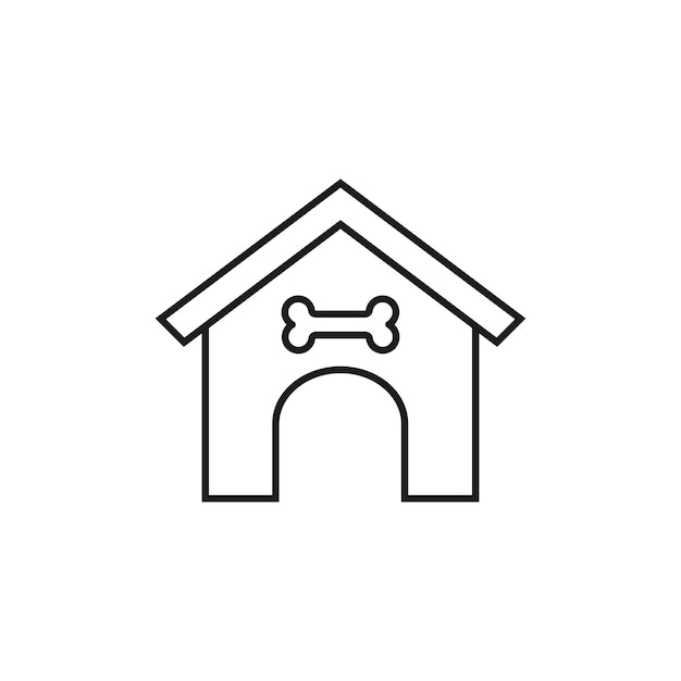 Ilustración de vector de icono de caseta de perro Casa de animales sobre fondo aislado Concepto de signo de casa de perro simple