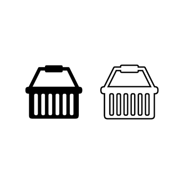 Ilustración de vector de icono de cesta de compras