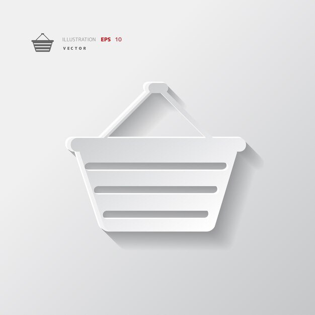 Ilustración de vector de icono de cesta de compras