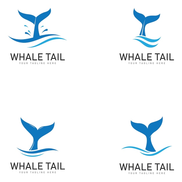 Ilustración de vector de icono de cola de ballena